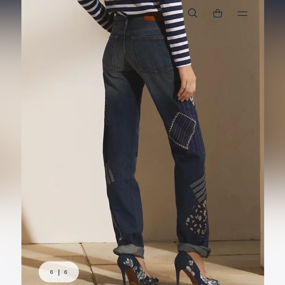 RALPH LAUREN COLLECTION O’CONNOR PATCHWORK JEANS SIZE US 28 - Picture 6 of 8